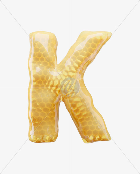 Letter K from Honey Comb on Yellow Images Creative Fonts - S65167