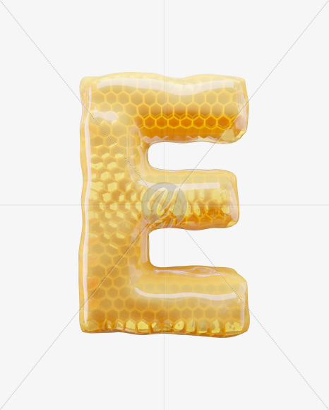 Letter E from Honey Comb on Yellow Images Creative Fonts - S65161