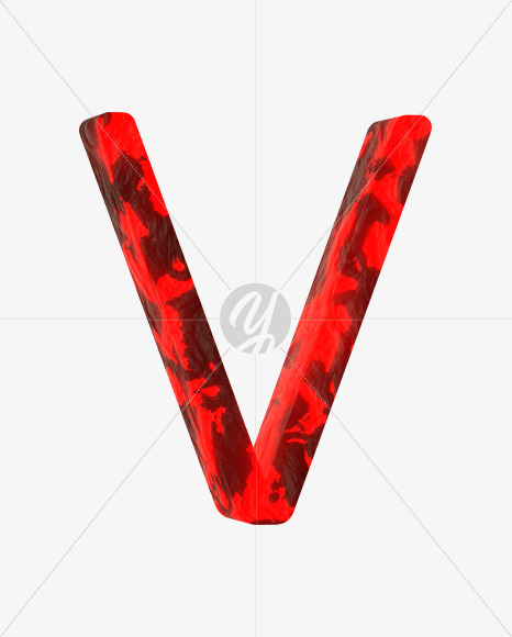 Letter V from Lava Font on Yellow Images Creative Fonts - S65294