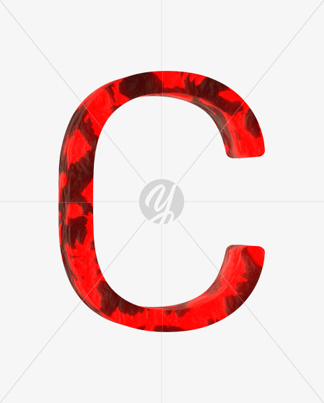 Letter C from Lava Font on Yellow Images Creative Fonts - S65275