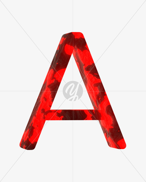 Letter A from Lava Font on Yellow Images Creative Fonts - S65273