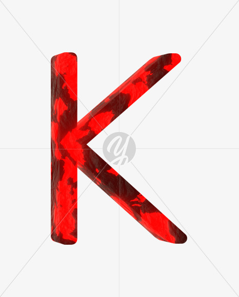 Letter K from Lava Font on Yellow Images Creative Fonts - S65283