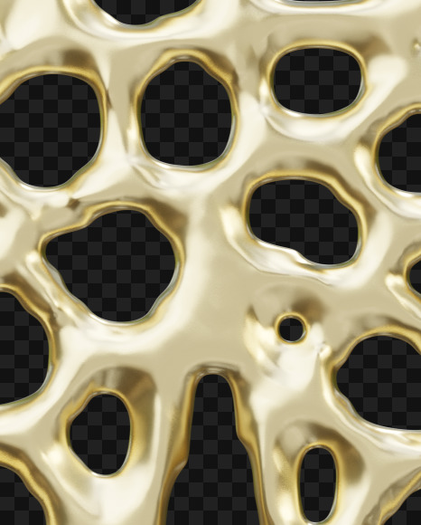 Letter W from Holey molten gold on Yellow Images Creative Fonts - S65425