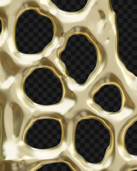 Letter V from Holey molten gold on Yellow Images Creative Fonts - S65424