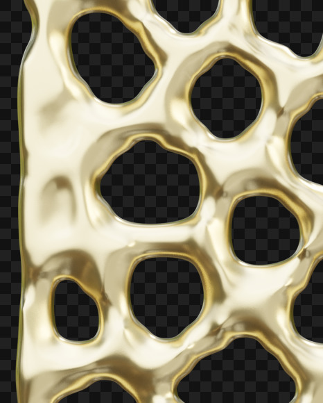 Letter R from Holey molten gold on Yellow Images Creative Fonts - S65420