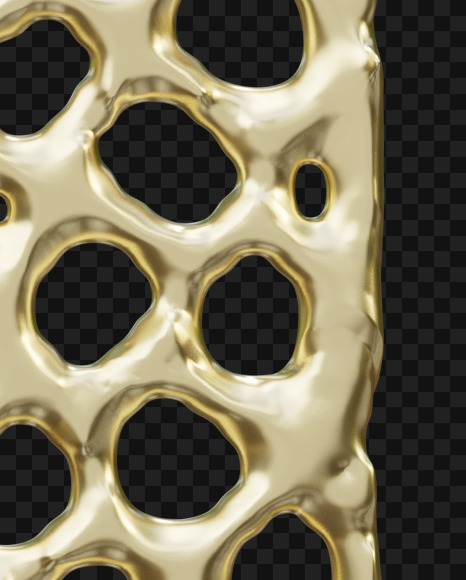 Letter G from Holey molten gold on Yellow Images Creative Fonts - S65409