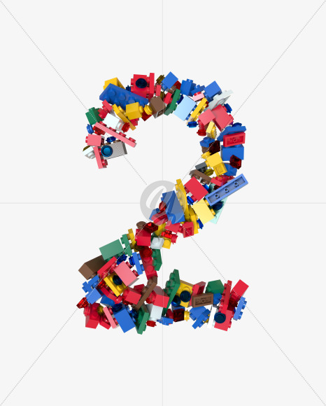 2 from Shuffled Colored Bricks Building Blocks Typeface Text on Yellow Images Creative Fonts - S65481