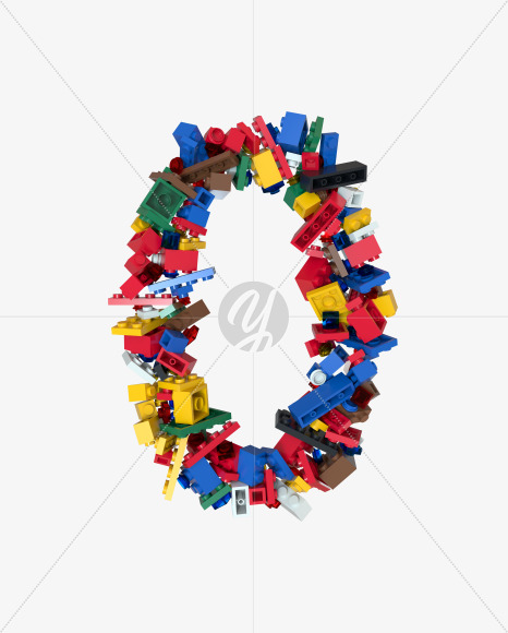 0 from Shuffled Colored Bricks Building Blocks Typeface Text on Yellow Images Creative Fonts - S65479