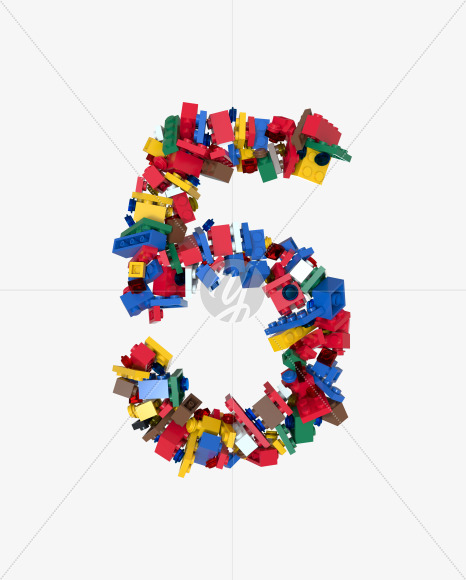 5 from Shuffled Colored Bricks Building Blocks Typeface Text on Yellow Images Creative Fonts - S65484