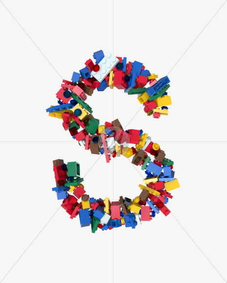 Letter S from Shuffled Colored Bricks Building Blocks Typeface Text on Yellow Images Creative Fonts - S65518