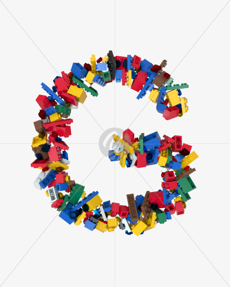 Letter G from Shuffled Colored Bricks Building Blocks Typeface Text on Yellow Images Creative Fonts - S65502