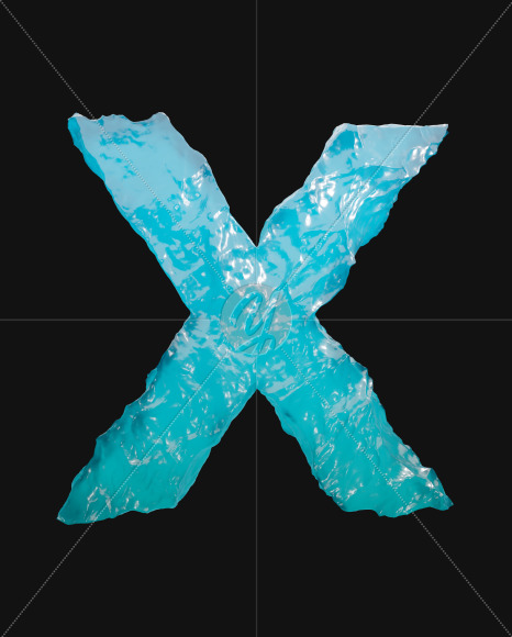 Letter X from Ocean font on Yellow Images Creative Fonts - S65552