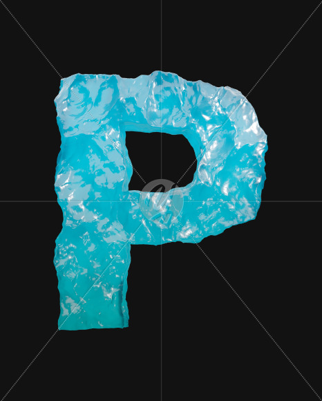 Letter P from Ocean font on Yellow Images Creative Fonts - S65544