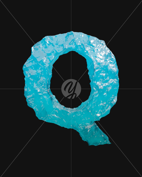 Letter Q from Ocean font on Yellow Images Creative Fonts - S65545