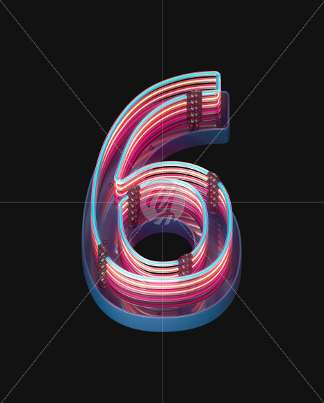 6 from Retro Neon font on Yellow Images Creative Fonts - S65605