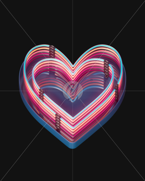 Heart from Retro Neon font on Yellow Images Creative Fonts - S65613