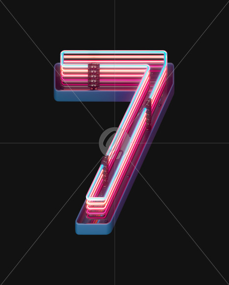 7 from Retro Neon font on Yellow Images Creative Fonts - S65606