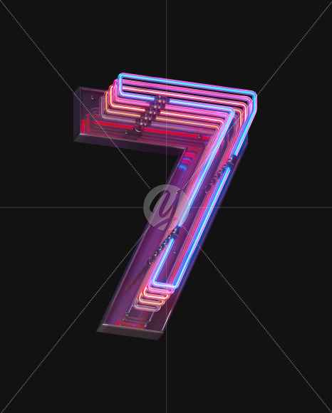 7 from Color Neon font on Yellow Images Creative Fonts - S65732