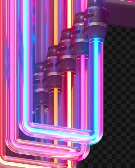 Letter F from Color Neon font on Yellow Images Creative Fonts - S65704