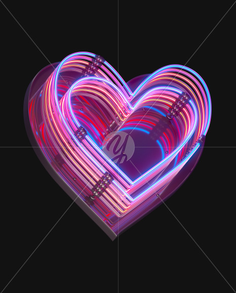 Heart copy from Color Neon font on Yellow Images Creative Fonts - S65739