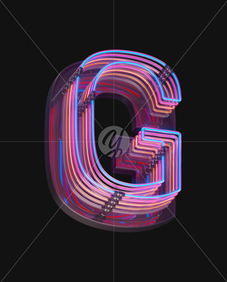 G copy from Color Neon font on Yellow Images Creative Fonts - S65705