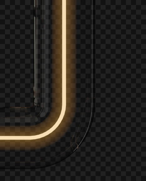 Letter D from Transparent tube light font on Yellow Images Creative Fonts - S65744