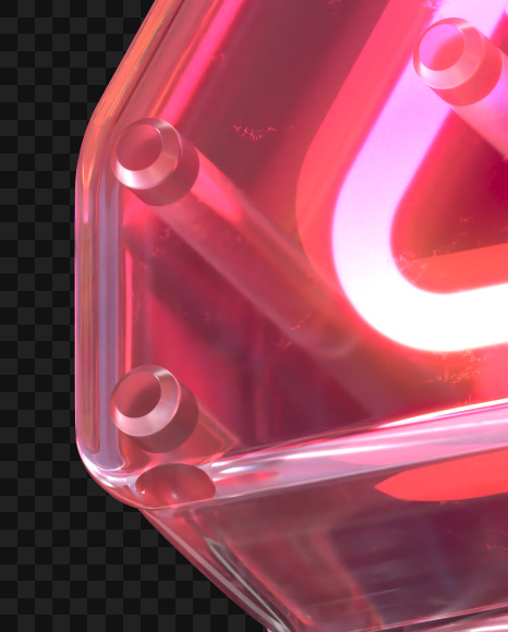 4 from Glass Neon font on Yellow Images Creative Fonts - S65807