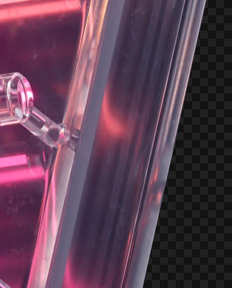 Letter V from Glass Neon alphabet on Yellow Images Creative Fonts - S65878