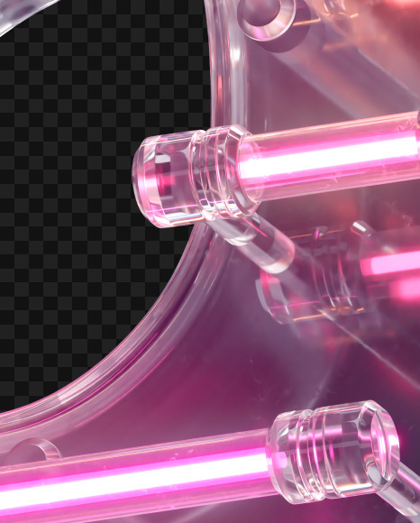 6 from Glass Neon alphabet on Yellow Images Creative Fonts - S65888