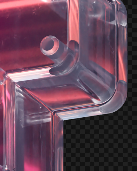 4 from Glass Neon alphabet on Yellow Images Creative Fonts - S65886