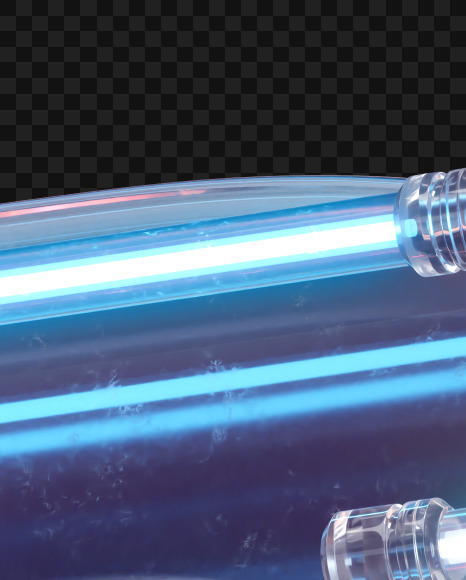 Letter D from Glass Neon alphabet on Yellow Images Creative Fonts - S65860