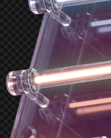 Letter M from Glass Neon alphabet on Yellow Images Creative Fonts - S65869