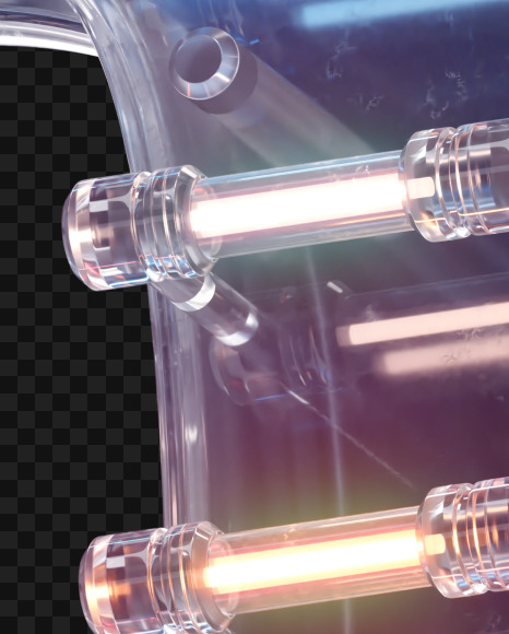 Letter Q from Glass Neon alphabet on Yellow Images Creative Fonts - S65873