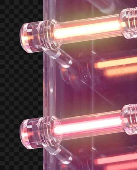 Letter J from Glass Neon alphabet on Yellow Images Creative Fonts - S65866