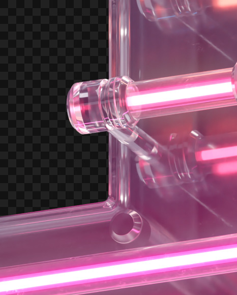 1 from Glass Neon alphabet on Yellow Images Creative Fonts - S65883