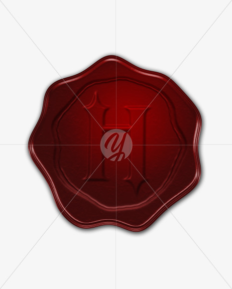 Letter H from Red wax seal alphabet on Yellow Images Creative Fonts - S66158