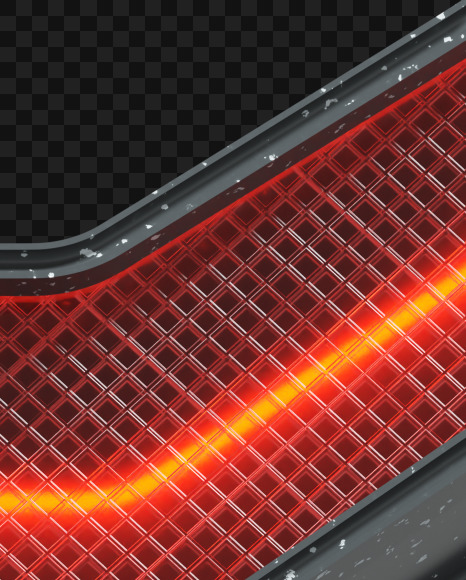 Letter V from Futuristic Red Light on Yellow Images Creative Fonts - S66333