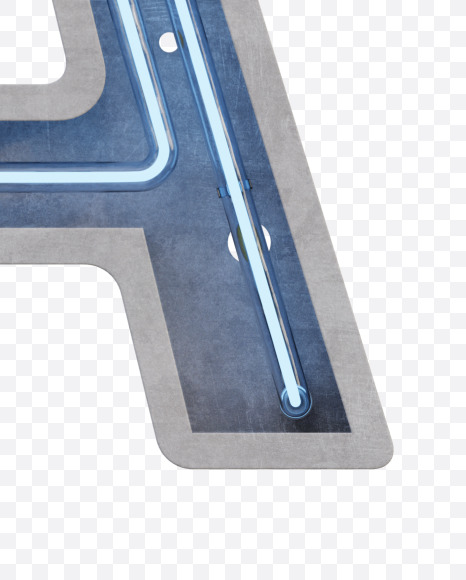 Letter A from Concrete Neon Light Letters View 1 on Yellow Images Creative Fonts - S66785