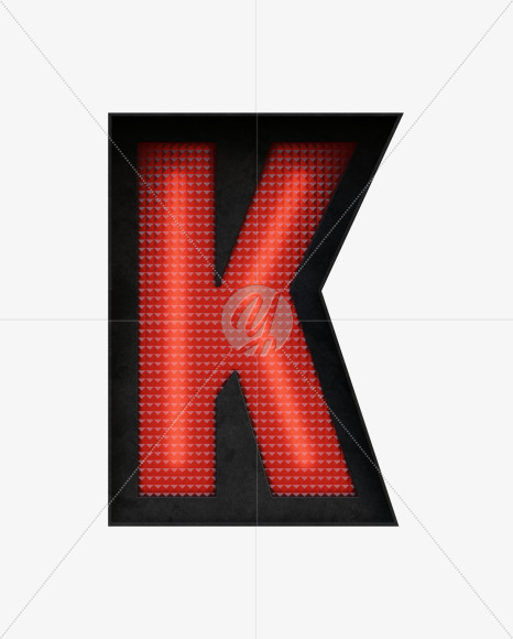 Letter K from Traffic Lights - 3D Lettering View 1 on Yellow Images Creative Fonts - S67069