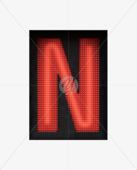 Letter N from Traffic Lights - 3D Lettering View 1 on Yellow Images Creative Fonts - S67072