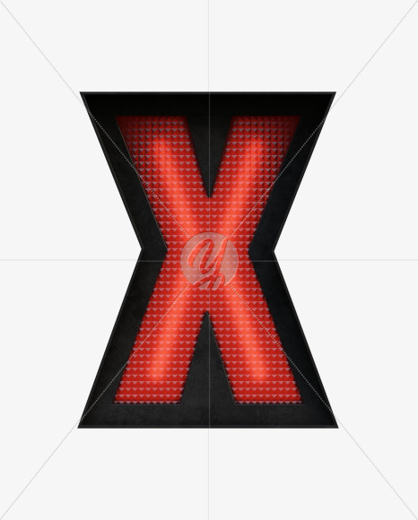 Letter X from Traffic Lights - 3D Lettering View 1 on Yellow Images Creative Fonts - S67082