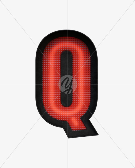 Letter Q from Traffic Lights - 3D Lettering View 1 on Yellow Images Creative Fonts - S67075