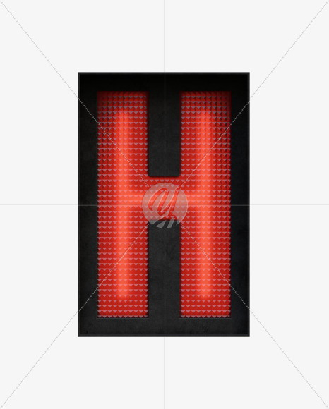 Letter H from Traffic Lights - 3D Lettering View 1 on Yellow Images Creative Fonts - S67066