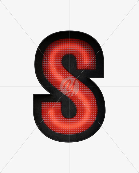 Letter S from Traffic Lights - 3D Lettering View 1 on Yellow Images Creative Fonts - S67077