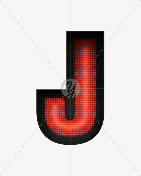 Letter J from Traffic Lights - 3D Lettering View 1 on Yellow Images Creative Fonts - S67068