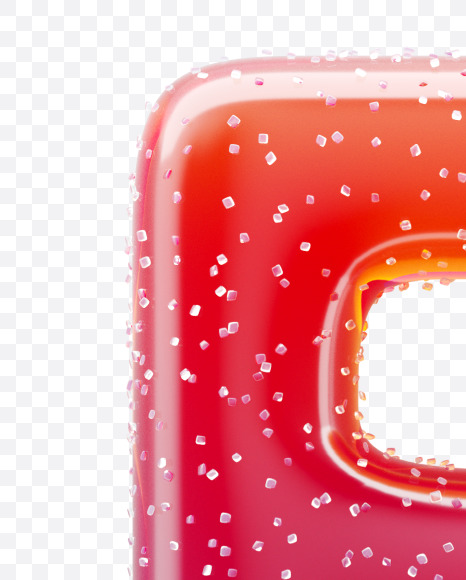 Letter E from Gummy-sugar Candy on Yellow Images Creative Fonts - S66704