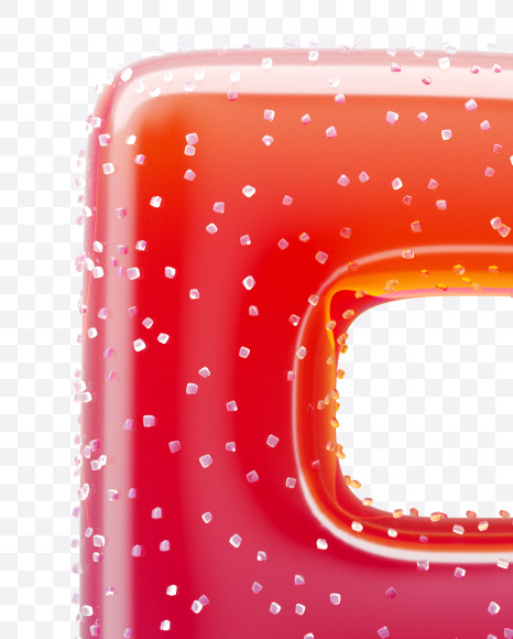 Letter B from Gummy-sugar Candy on Yellow Images Creative Fonts - S66701