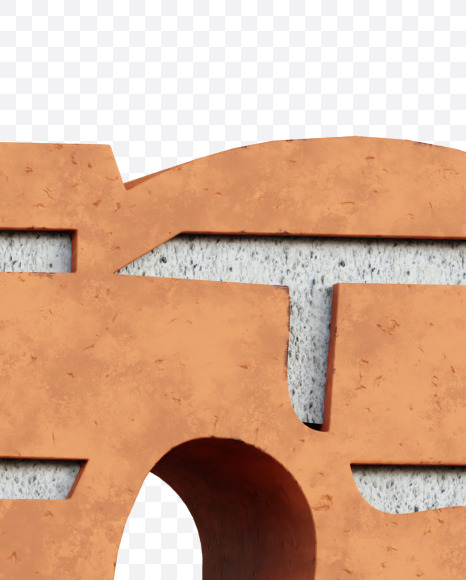 3 from Red Brick Alphabet on Yellow Images Creative Fonts - S66967