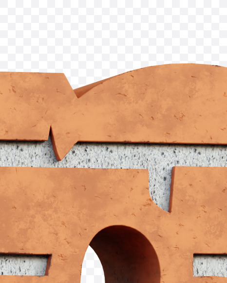 2 from Red Brick Alphabet on Yellow Images Creative Fonts - S66966