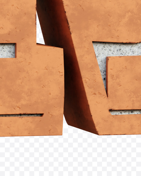 Letter M from Red Brick Alphabet on Yellow Images Creative Fonts - S66950